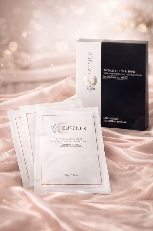 Masque Visage Régénérant CURENEX – Glow & Hydratation Intense 5pcs